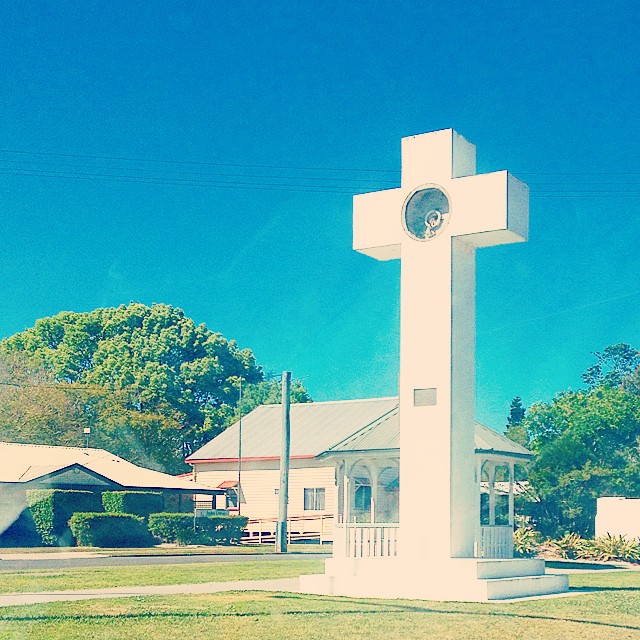 Massive #cross #clock in the town of #imbil #qld