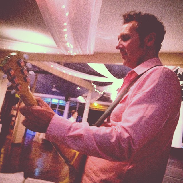 #philbutterworth massaging the fretboard  at Tom and Tahlia's Wedding last week.