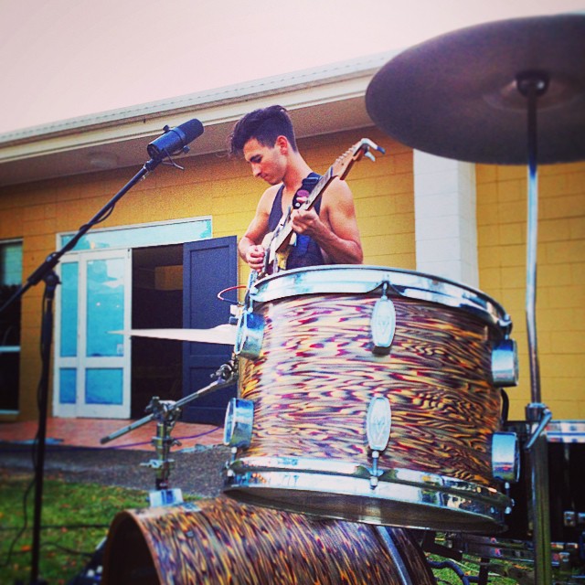 Setting up for a jam with @isaacmcgovern for the twilight market @noosacoc Saturday night - the Ajax #drumkit is back.