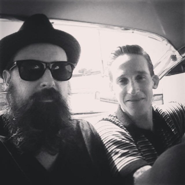 @deanjreh and I riding in Charlie's Cadillac Coupe De Ville a few weeks back in #adelaide #radelaide @thehi_boys #thehiboys #wildrecords #livelikekings #cadillac #rocknroll