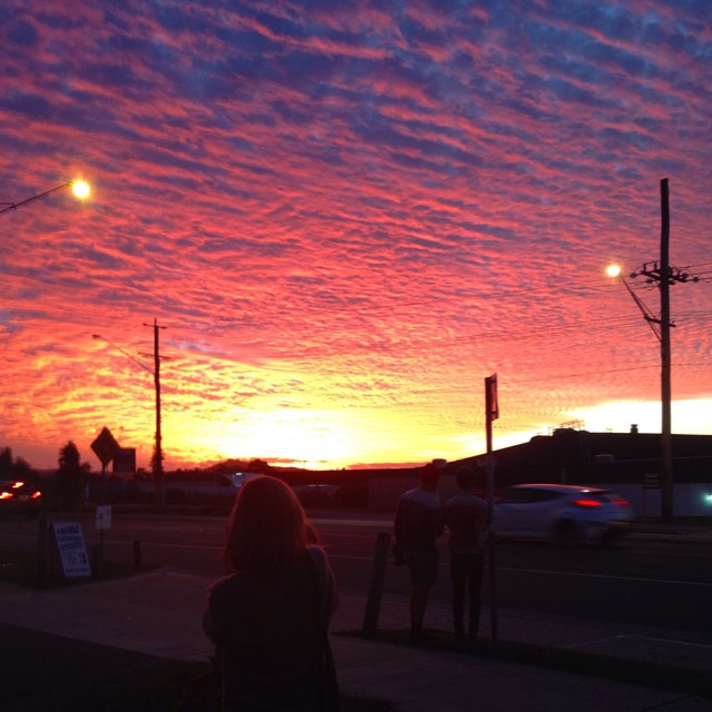Yesterday's #sunset drew a crowd and stopped cars.