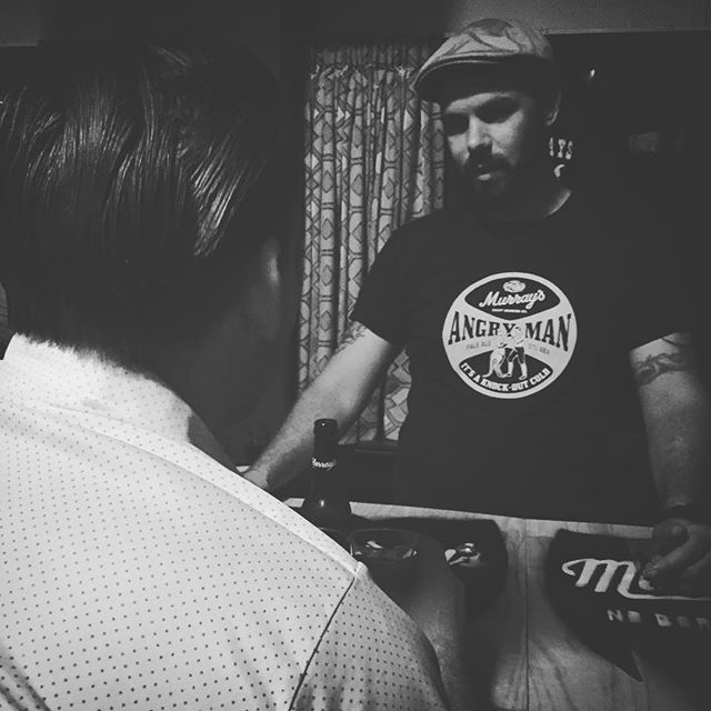 #beardbrewsandblues2015 @scottierehbein sampling some @murraysbrewing #angryman