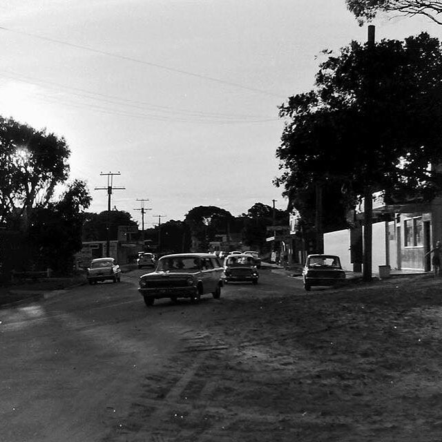 Looking down #hastingsstreet #noosa from the Surf Club car park exit #happydays #ejholden (released 1962)  unknown